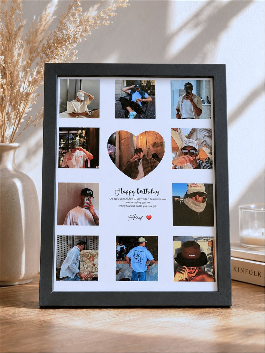 Cadre Aster personnalisé avec photos et cœur